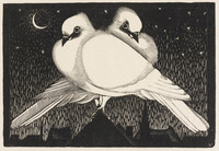 TvB G 3106
<br/>
Duiven met jonge maan en sterren
<br/>
<em>Veringa, Johannes (1907-1982))</em>